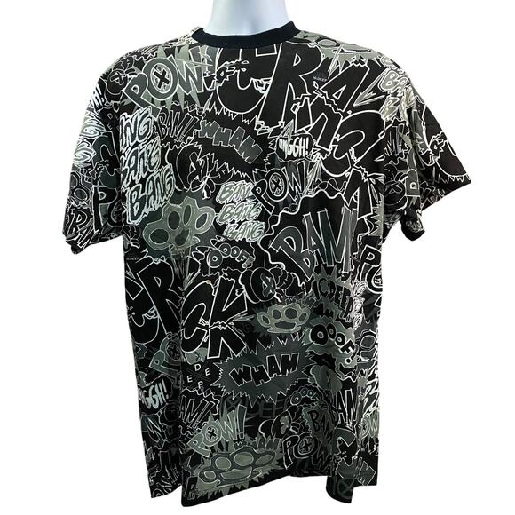 10.Deep T-Shirt Size Large Black Comic Book Line Art Graphic Tee Short Sleeve - Picture 1 of 9